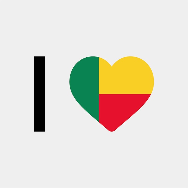 I Love Benin Country Heart vector illustration