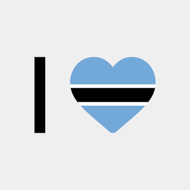 I Love Botswana Country Heart vector illustration