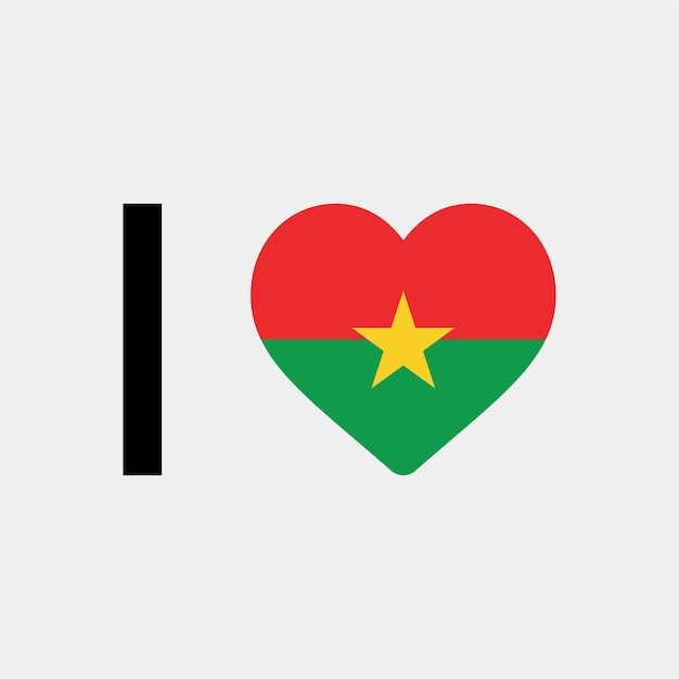 I Love Burkina Faso Country Heart vector illustration