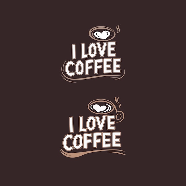 Vector i love coffee slogan t shirt design