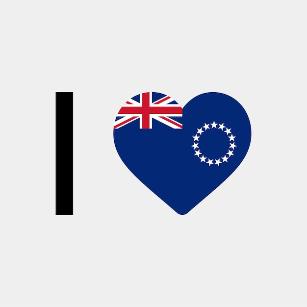 I Love Cook Islands Country Heart vector illustration