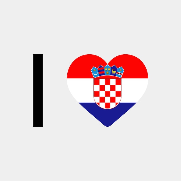 I Love Croatia Country Heart vector illustration