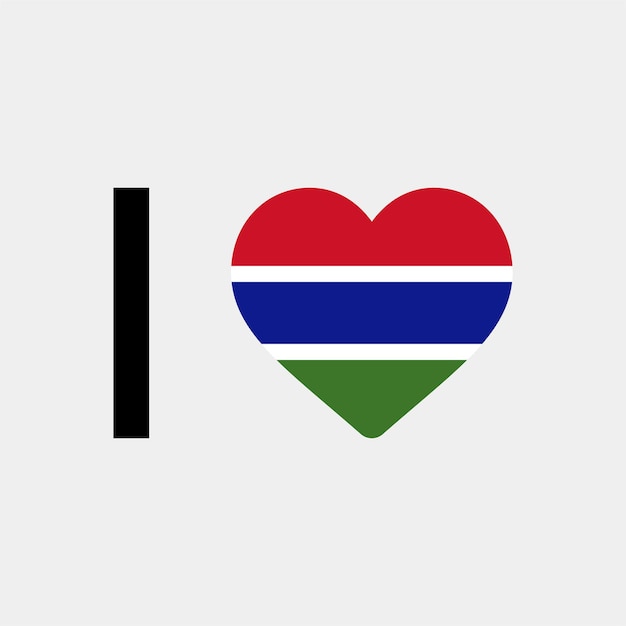 I Love Gambia Country Heart vector illustration