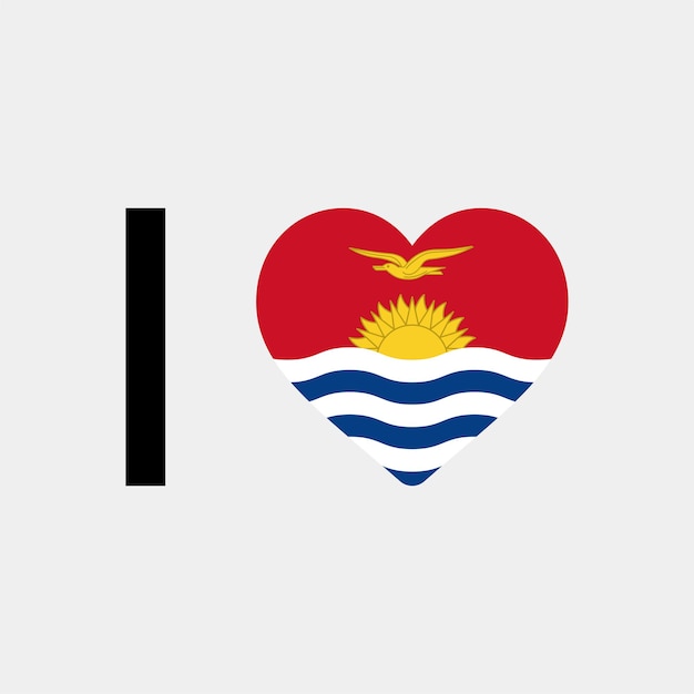 I Love Kiribati Country Heart vector illustration