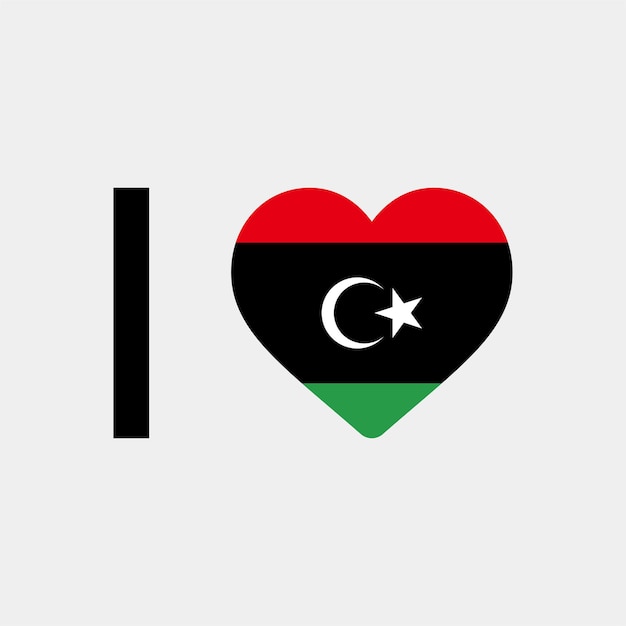 I Love Libya Country Heart vector illustration