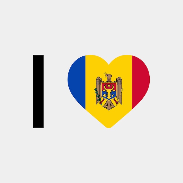 I Love Moldova Country Heart vector illustration