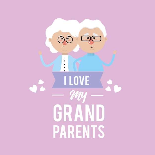 Vector i love my grandparents celebration design