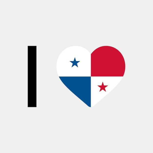 I Love Panama Country Heart vector illustration