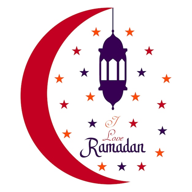 I Love Ramadan Tshirt Design Typography Vector Illustration and Colorful White Background