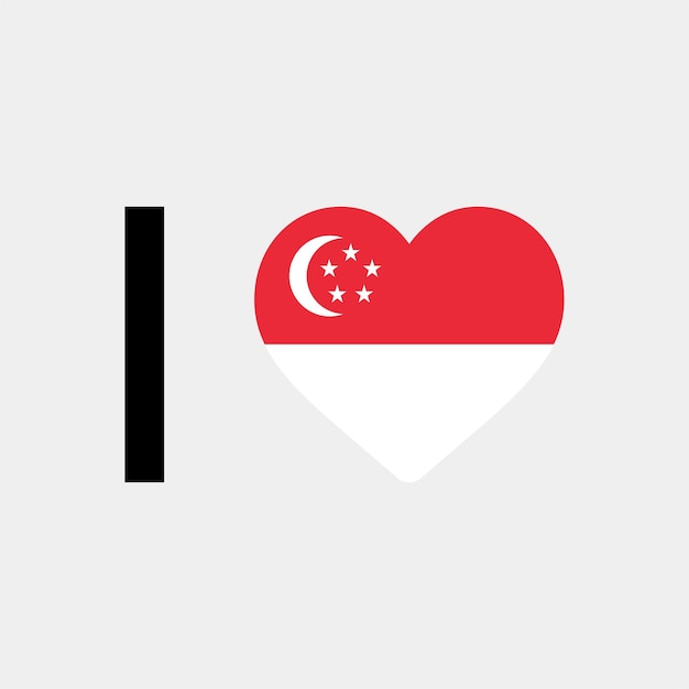 I Love singapore Country Heart vector illustration