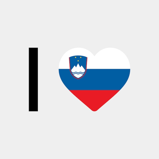 I Love Slovenia Country Heart vector illustration