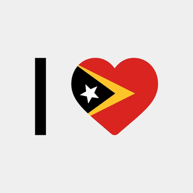 I Love Timor Leste Country Heart vector illustration