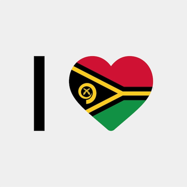 I Love Vanuatu Country Heart vector illustration