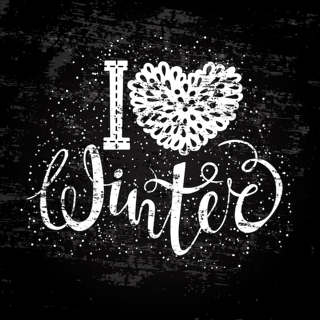 I love winter text element lettering