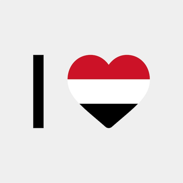 I Love Yemen Country Heart vector illustration