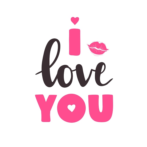 I love you Vector lettering for Valentines Day