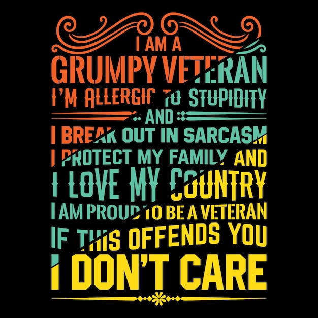 I'm a grumpy veteran t shirt design navy te shirts