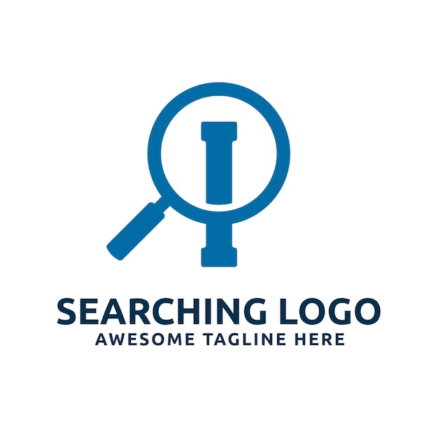 I Modern Flat Blue Search Letter Symbol Icon