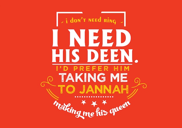 I need his deen, phrase in lettering