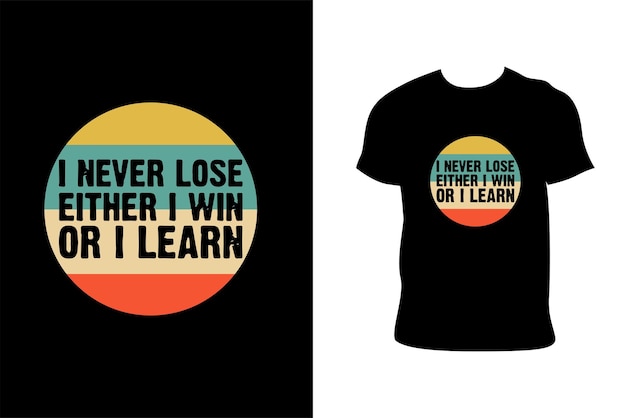 I never lose either I win or I learn with hand grabbing chess pawn and brown t shirt design vintage