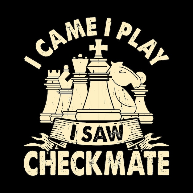 I Play Funny Chess Player Retro Vintage Chess Board Tshirt Design