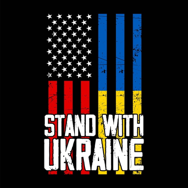 I Stand with Ukraine vector banner, t shirt design