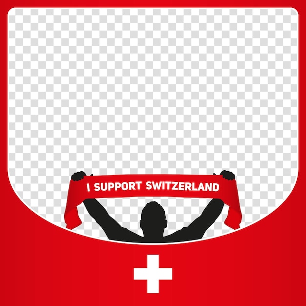 I support Switzerland european football championship profil picture frame banner Euro germany 2024