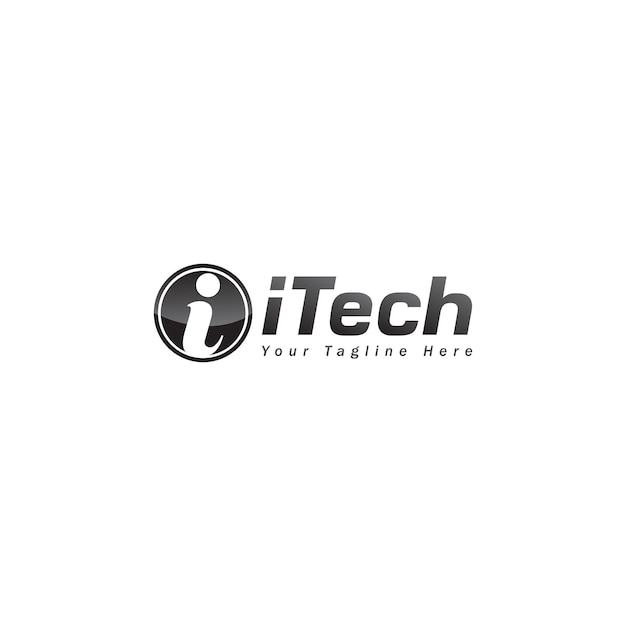 I Tech Logo Design Vector Illustration