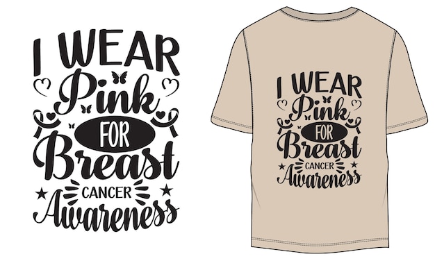 I wear pink for breast cancer awareness Quote Bundle TShirt Design