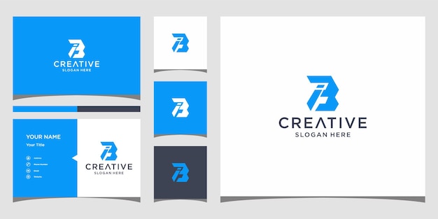 IB logo design with business card template