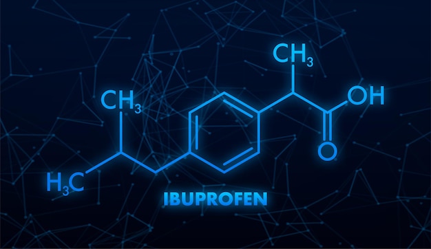 Ibuprofen formula Concept of medicine and pharmacy Vector illustration