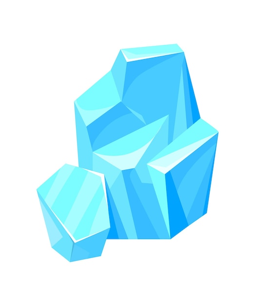 Ice cliff. Cool pieces for game in snowball, cartoon flat vector illustration