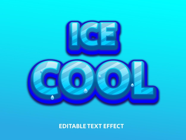 Ice cool think text effect vector3