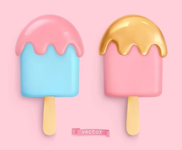 Ice cream 3d set