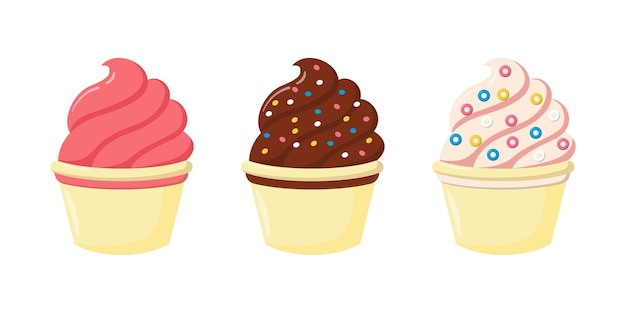 Vector ice cream in a bowl illustration design