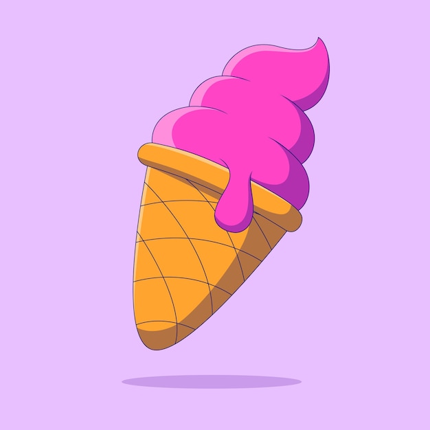 Ice cream cartoon icon illustration