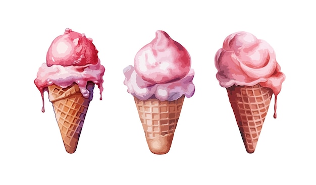 Ice cream clipart isolated vector illustration