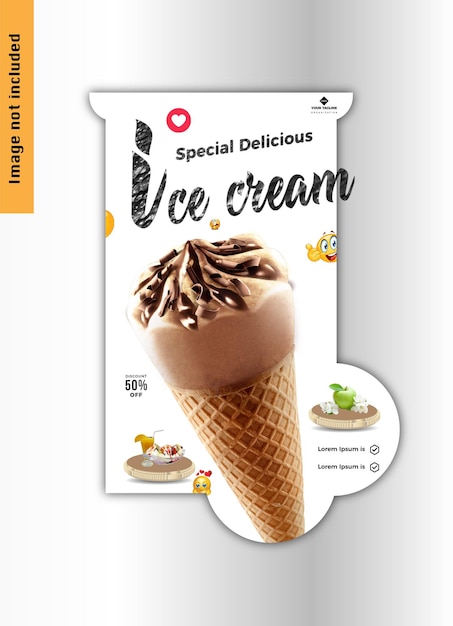 Ice cream concept banner template