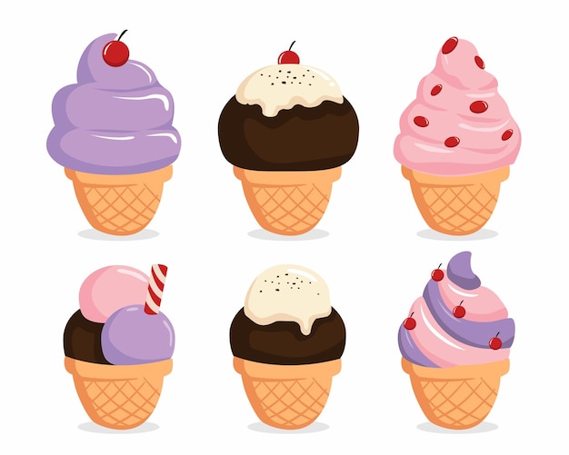 Ice cream cone illustrations