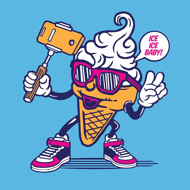 Ice Cream Cone Selfie Character