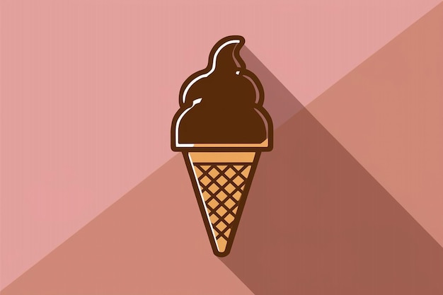 a ice cream cone with a pink background