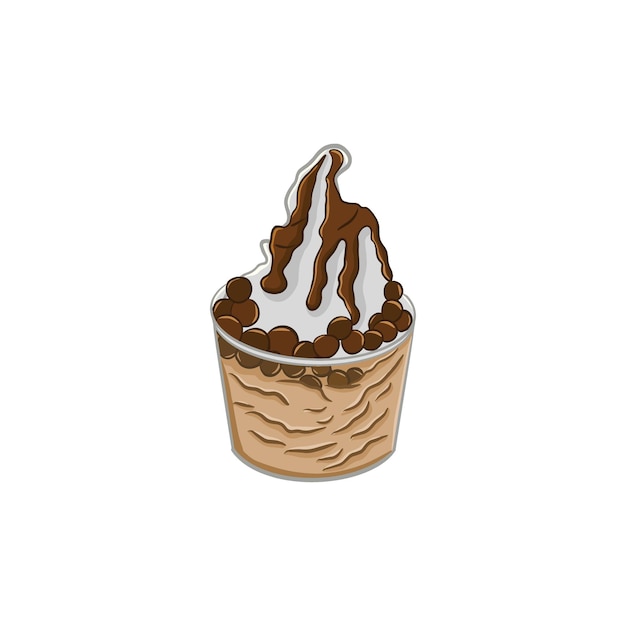 ice cream in a cup on a white background Vector illustration