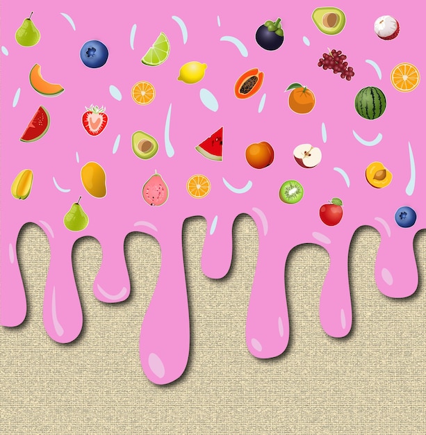 ice cream desktop wallpaper with cute fruits