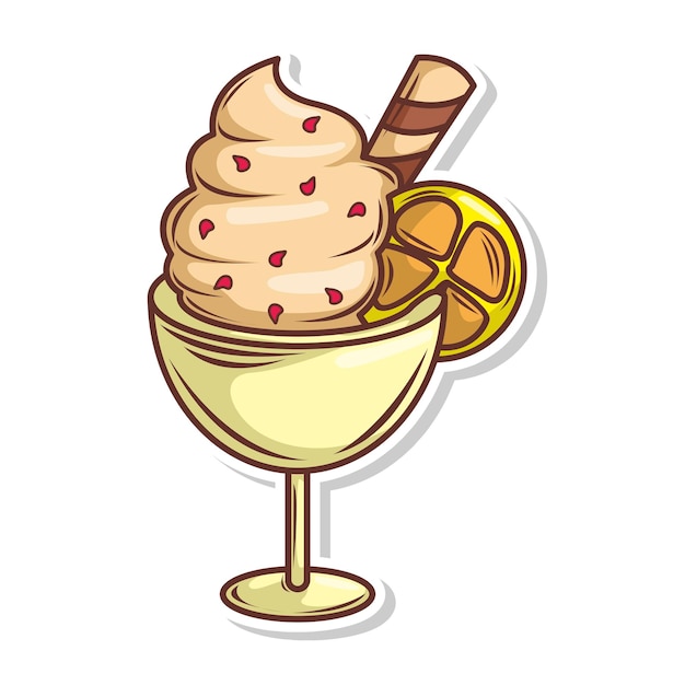 Vector ice cream doodle cartoon hand draw illustration