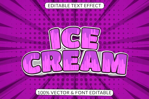 Ice cream editable text effect