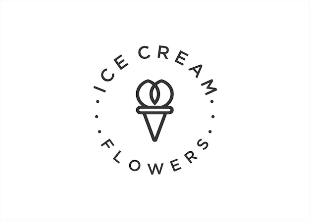 ice cream flower logo design vector illustration