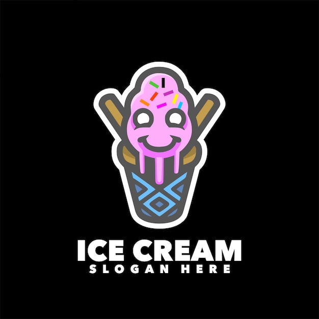 Ice cream gelato cute logo