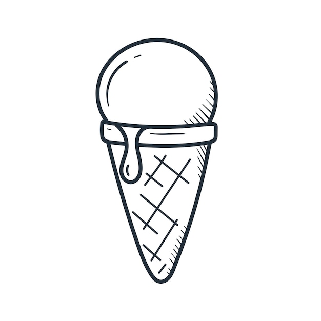 Ice cream hand drawn in doodle style Sketch vector illustration