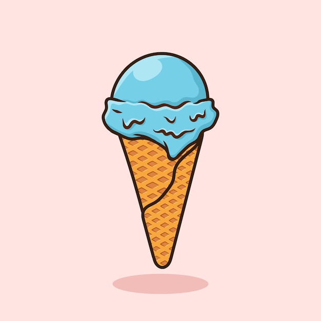 Ice Cream Ice cream cone cartoon vector Free Isolated