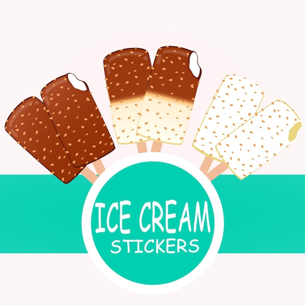 Vector ice cream icons set cartoon design realistic set ice cream icons on a white background vector il